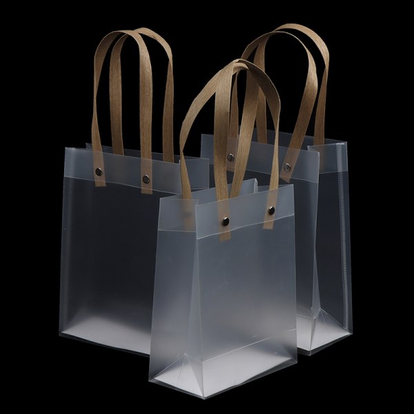 Halvtransparent PVC Frostad PP-handväska Julklappsförpackning 3#