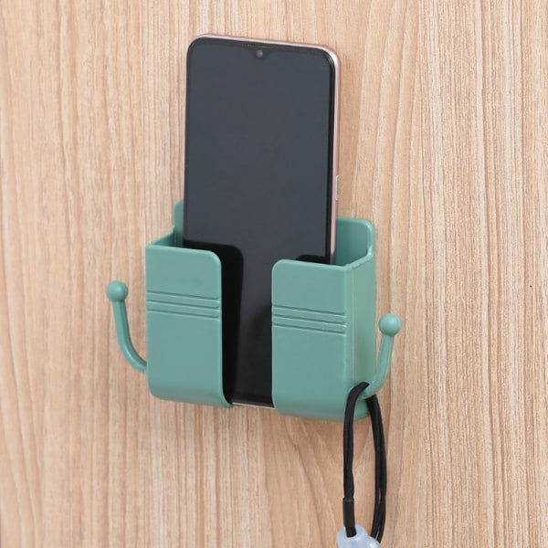 Väggmonterad förvaringsbox Mobiltelefon Plugg Vägghållare Laddning Green