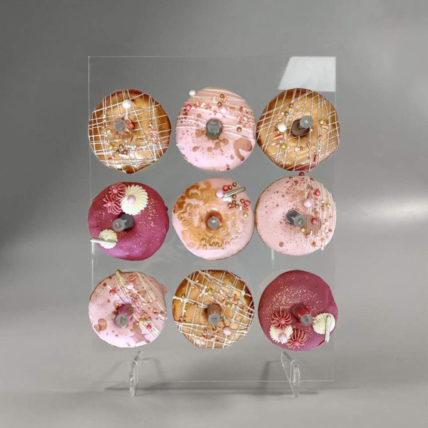 Donut Wall Display Donut stativ för fester Clear Acrylic Doughn