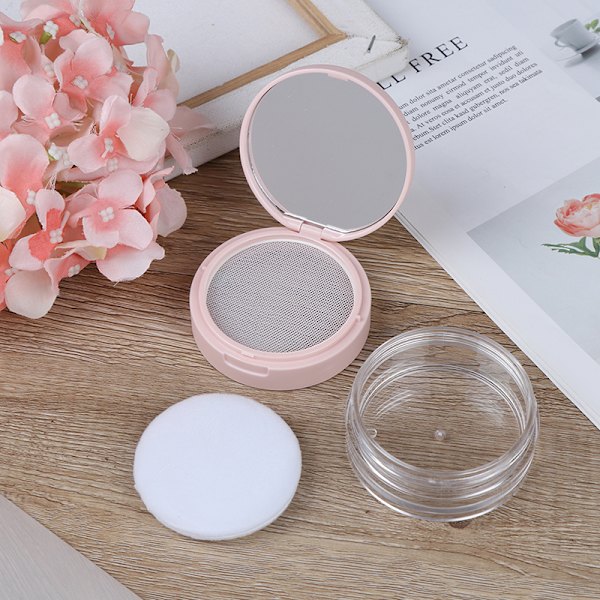 7 Stil Tom kosmetisk Sifter Lös Burk Container Puff Box Mirr D