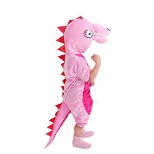 Dinosauriedräkt Unisex Barn drakdräkt utklädning dinosaurie drak Pink 130 cm