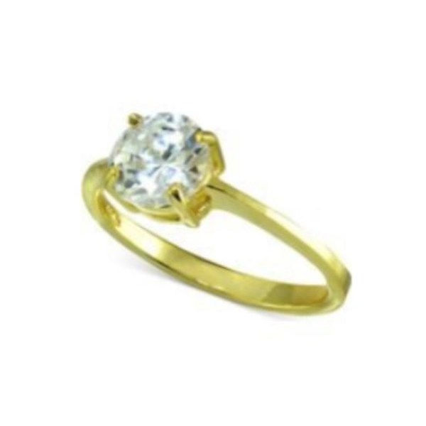 Ring med 18 karat guldbelægning og zirkon sten Gold 17,3 mm, nr 7