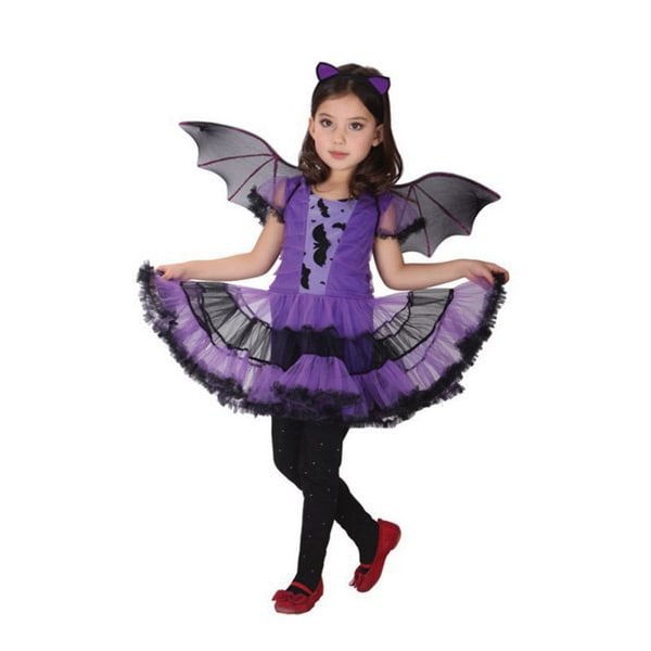 Halloweendräkt 'Batgirl' / klänning /  vingar Barn Flicka Purple 152