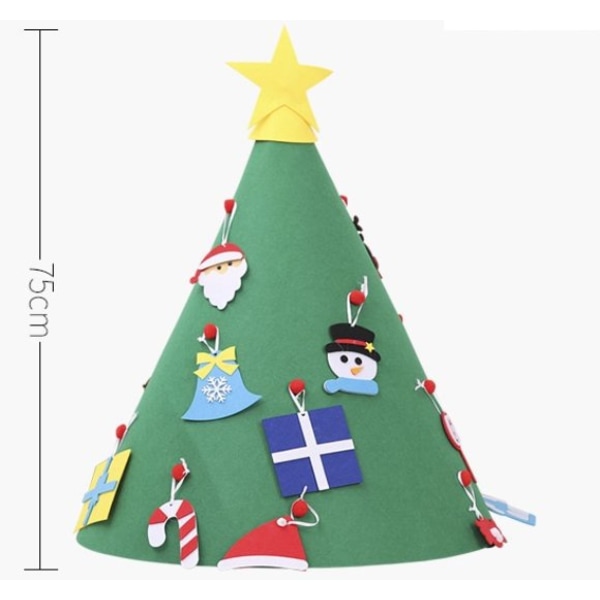 Julehåndværk / juleleg / pynte juletræ, stort filttræ Dark green