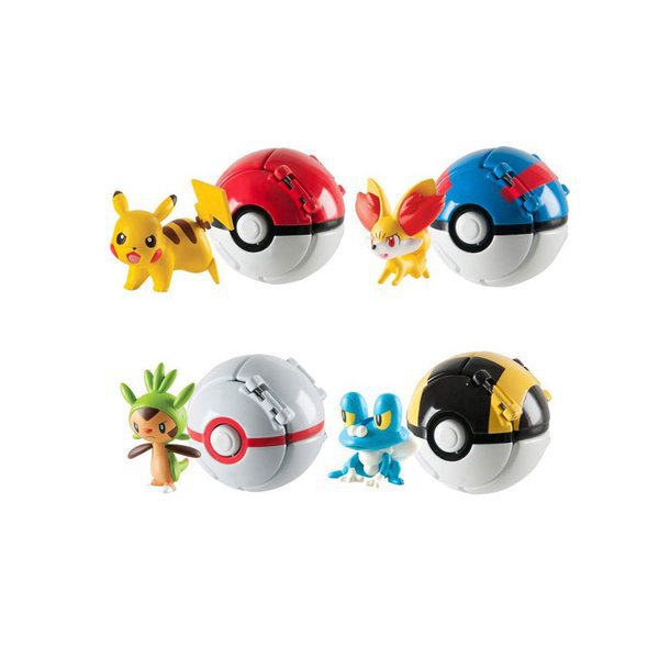 'Pokemon Go' kastbollar som utvecklar sig + Pokemon figur (4-PACK) Multicolor