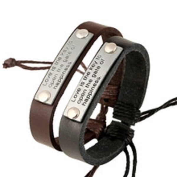 Äkta Läderarmband - kärlek Armband brun