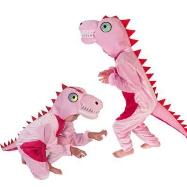 Dinosauriedräkt Unisex Barn drakdräkt utklädning dinosaurie drak Pink 130 cm
