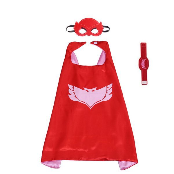 Pyjamashjältarna Unisex Barn - Mantel, ögonmask och armband Red PJ Masks owlette -röd