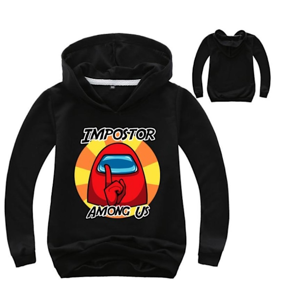 'Among us' Barn Unisex huvtröja Black 116