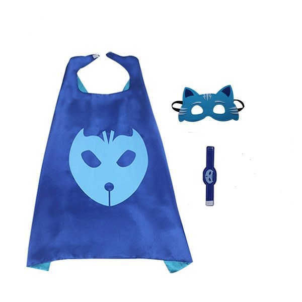 Pyjama Heroes Unisex Kids - Viitta, silmänaamio ja rannerengas Blue PJ Masks catboy -blå