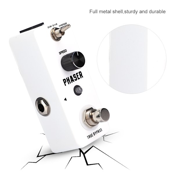 Mini Metal Shell Analog Phaser Gitarr Effekt Pedal med True Bypass Instrument Tillbehör
