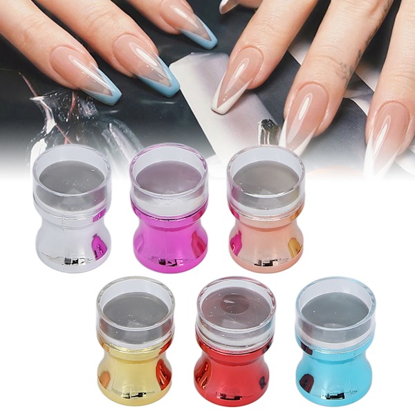 6 stk. neglekunst stempler gennemsigtig silikone manicure kunst stempler til DIY negledekoration