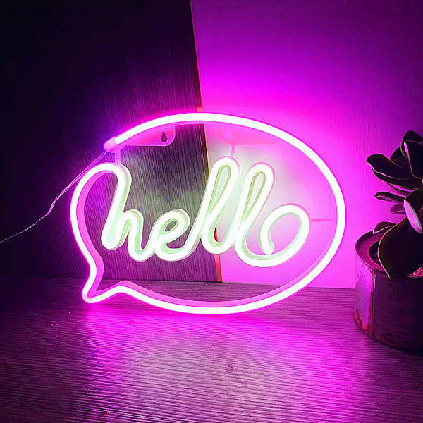 Hei Neon-kyltti Kirjaimet USB tai paristokäyttöinen Lastenhuoneeseen Makuuhuone Baari Ravintola Pelihuone Joulu