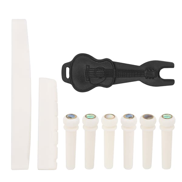 Folk Guitar Bridge Pin Kit Bone Saddle Nut Nail Puller Musikinstrument Tilbehør