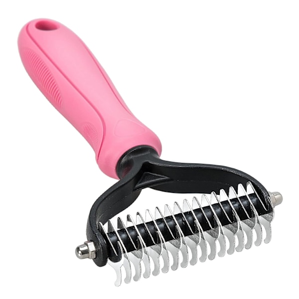 Undercoat Rake for Dogs, 2 Side Undercoat Brush for Deshedding and Dematting for Dog Cat Rabbit, Professional Pet Grooming HairTool