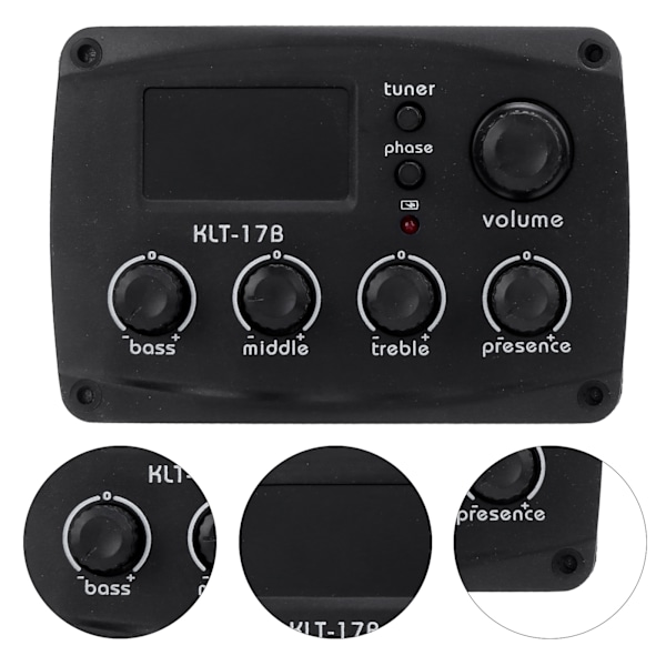 Gitar Pickup LCD Display Tuner Set Kit Instrument Tilbehør Erstatning for Folk ClassicKLT-17B