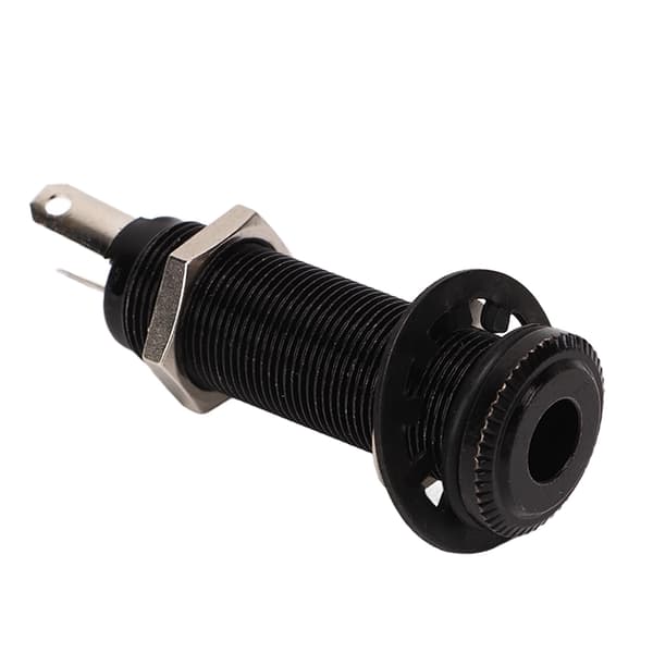Guitar Gevind Jack Udskiftning Messing Lige Output Endpin til Elektrisk Guitar Bas Sort