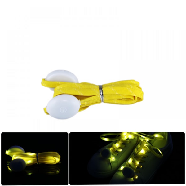 1 par LED-lyssnorer Lysende blinkende skolisser med 3 lysmoduser for nattsport (gul)