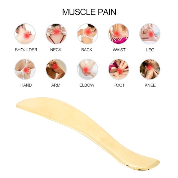 Gua Sha-verktyg i mässing för fascia, akupunkturmassage, muskelavslappning, smärtlindring och skrapning