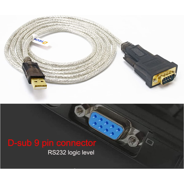 Sarja-kaapeli USB-sovittimeen  Tukee USB-sarja-kaapelia, tukee win7/win8/win8.1/win 10 järjestelmää, MAC Apple -järjestelmää, Linux-käyttöjärjestelmää, (6 jalkaa)