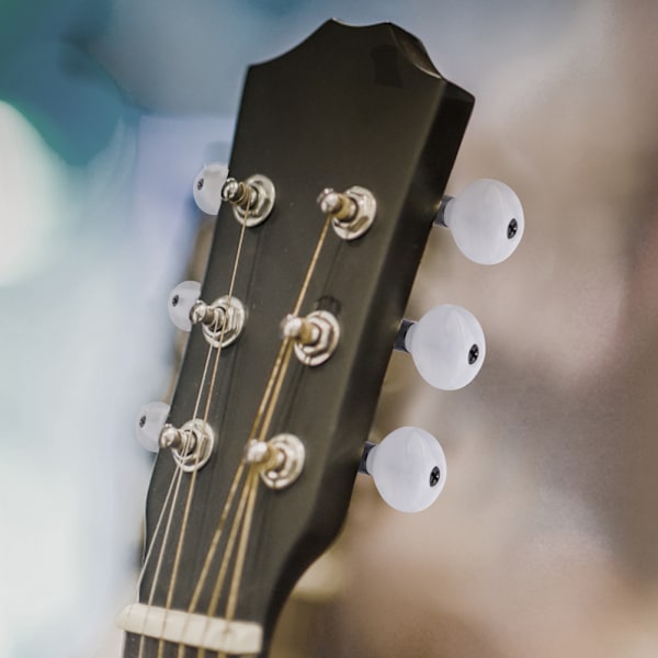 Stemmeskruer Låsemekanismer Maskinhoder for Akustisk Elektrisk Gitar (Svart 6L)