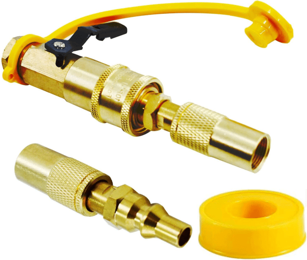 1/4\" Quick Disconnect Propanadapter til Campingovne & Bærbare Grills - Universal Gasfitting med Quick Connect Ventil, Sort