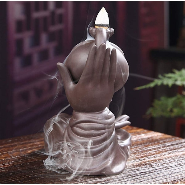 Wekity Bergamot Serie Tilbageflow Røgelse Brænder Indendørs Røg Vandfald Røgelse Bord Kreativ Keramisk Røgelse Brænder Til Kontor Yoga Og Stue
