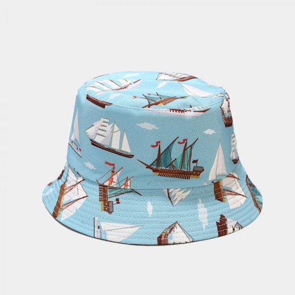 AVEKI Pakkelige Reversible Havdyr Trykte Fisker Bucket Solhat, Mange Mønstre