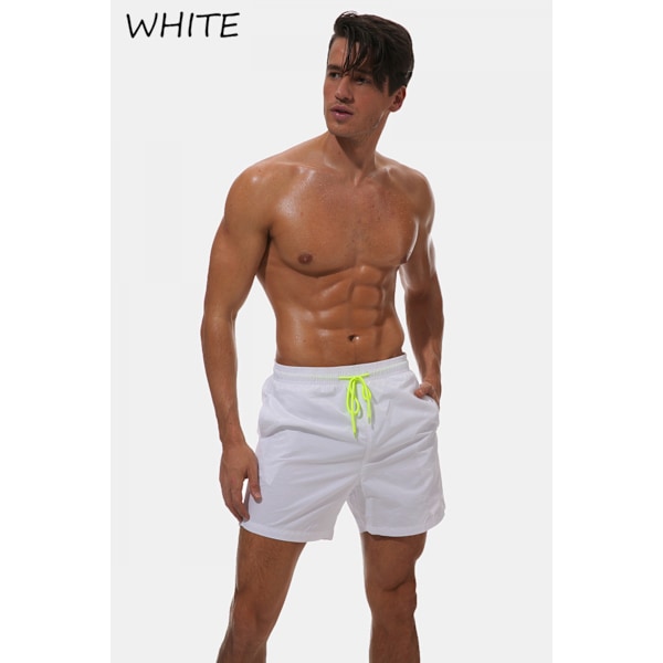 Wekity herr badbyxor snabbtorkande strandshorts med dragkedjefickor och meshfoder (YKC05)