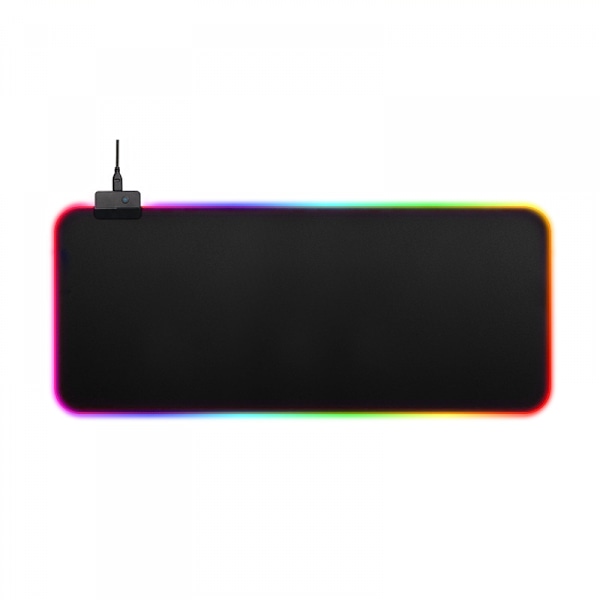 Gaming Mouse Pad, blød overdimensioneret glødende udvidet LED-musemåtte, berøringskontrol, skridsikker gummibase computertastatur musematte