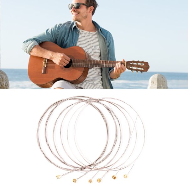 6 stk elektrisk gitarstrenger rustfrie nikkel legering antioksidasjon akustisk gitarstrenger erstatning