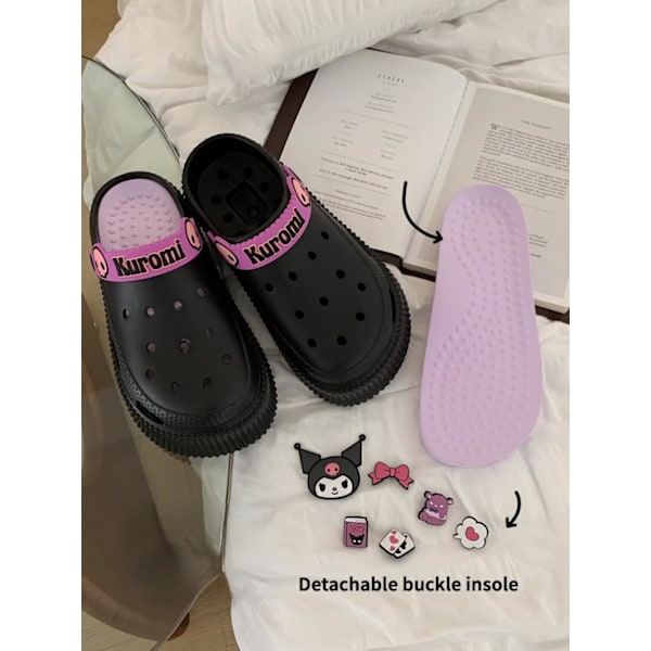 Kawaii Kuromi -tossut naisille - söpöt puutarhakengät - piirretty sisätossu - ulkokäyttöön sopivat pilvi-tossut - tyttöjen sandaalit
