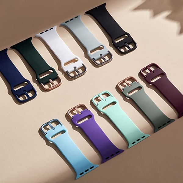 Apple Watch-armband i mjukt silikon, sportarmband, ersättningsarmband, lämplig för hela Iwatch-serien (olivgrön 38/40/41 mm)
