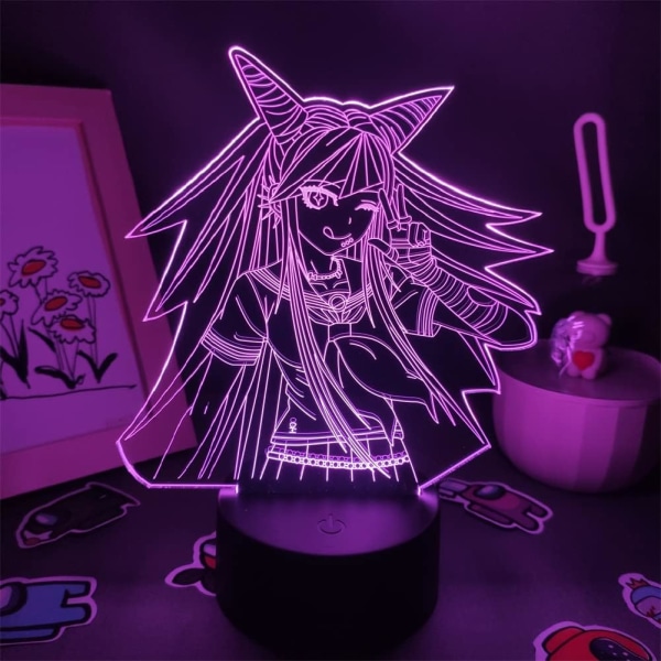 Anime LED-lampa Färgglad Akryl Illusion Nattljus Ibuki Mioda 3D-lampa 16 Färger Fjärrkontroll Touch Switch Barn Vacker Jul Födelsedagspresent