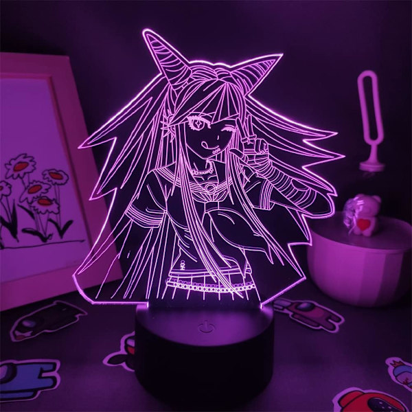Anime LED-lampe Farverig Akryl Illusion Natlys Ibuki Mioda 3D Lampe 16 Farve Fjernbetjening Touch Switch Barn Smuk Julefødselsdagsgave