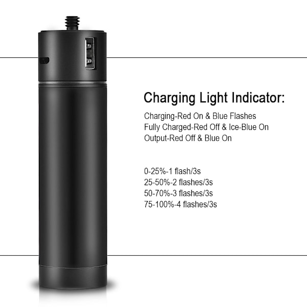 Aluminiumlegering förlängningsstång USB-laddningsbar monopodtillbehör för stativstabilisator