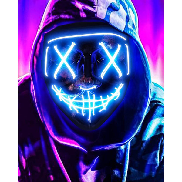 Halloween LED-kauhumaski, tyylikäs ja cool