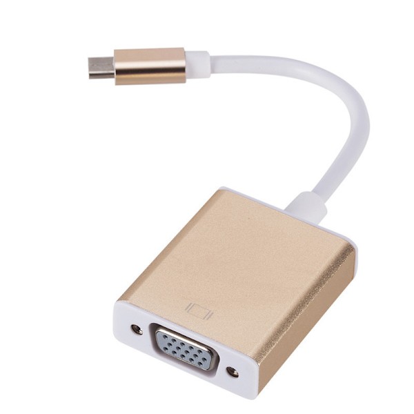 USB-C till VGA-adapter, USB 3.1 Typ C (Thunderbolt 3) till VGA-omvandlare kompatibel med nya MacBook, MacBook Air och mer (guld)