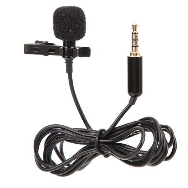 Lavalier Mikrofon ClipOn Elektronisk Tilbehør med S01 Adapter til Computer/Telefon Kamera
