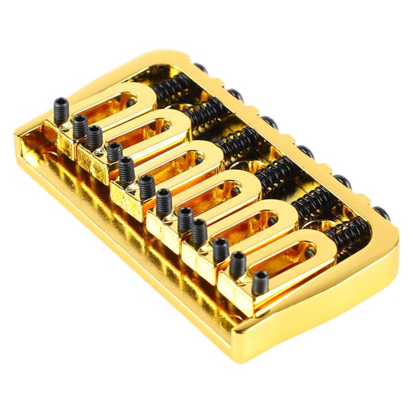 Elektrisk gitarr fast bro metall justerbar professionell gitarr fast bro ersättning guld med svarta skruvar