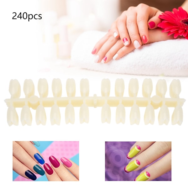 240 stk. neglekunst øvetips manicure polish gel farve display neglelak viser hudfarve