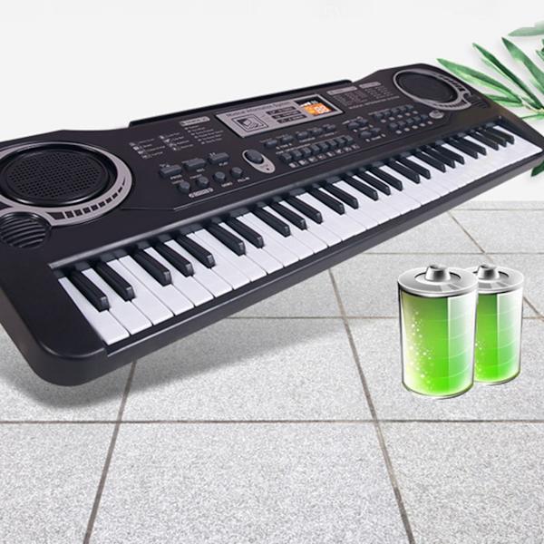 Barn Piano Keyboard 61 tangenter Multifunktionell Elektronisk Keyboard Learing Musikinstrument Leksak för Pojkar och Flickor med Strömkälla