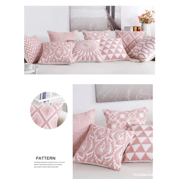 Bedding Cotton Blend Pillowcases 2 Pack Bomull Örngott Set- Perfekt för Hem,  Hotell Örngott 18X 18tum, Rosa---15415