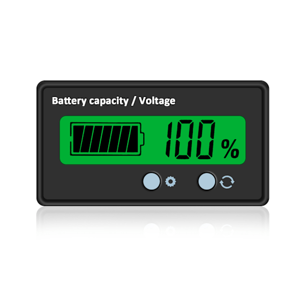 12V 24V 36V 48V Blybatteri & Lithium Batteritest LCD Display Batterikapacitetsindikator Batterimonitor