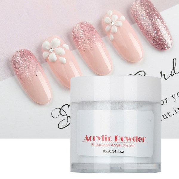 10g Akrylpulver 3D Tredimensionell Snidning Nagel Manikyr Kristallpulver Nagel Dekoration 01