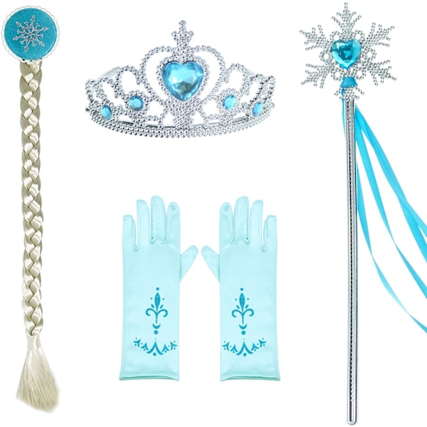 Luksuriøse Prinsessekjole Kostumer Med Skinnende Lang Kappe Piger Fødselsdagsfest 4-5 Years Blue