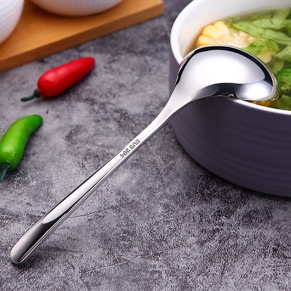 Små øser, Sovs øser, Sovs og suppe skeer øser, 4 pakke SUS 304(18/10) Ikke-magnetisk rustfrit stål 8'' øser
