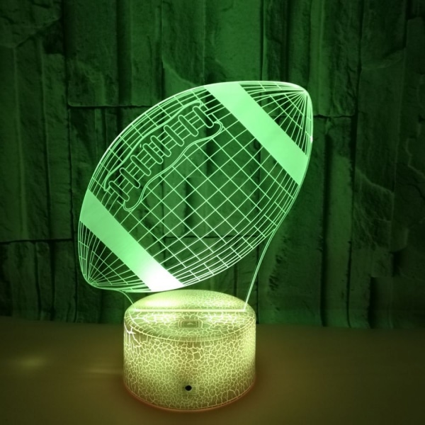 JUSTUP Fotboll 3D Nattljus 3D Illusionslampa för pojkar 16 Ändra färg Fjärrkontroll Fotboll Barnrumsdekorlampor（Stil C）