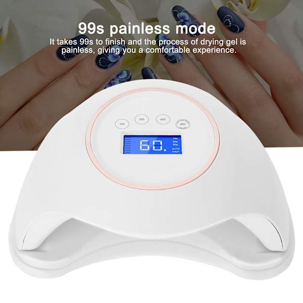 48W LED Manicure Lampe Led Neglelampe Negle Tørrer Auto Timer Negle Tørrer Manicure Værktøj (Hvid )