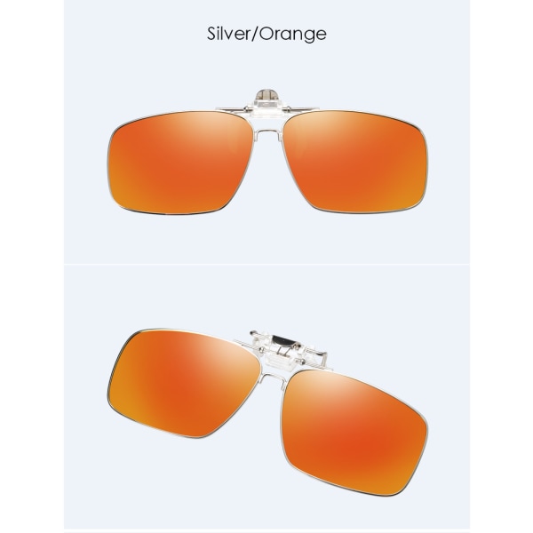 Polariserad klämma på solglasögon Ramlös uppfällbar lins för receptbelagda glasögon-orange
